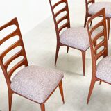 Set of six dining chairs Gaston Poisson style