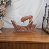 Terracotta Sculpture of a Slender Woman, Abstract Art Art Deco Style