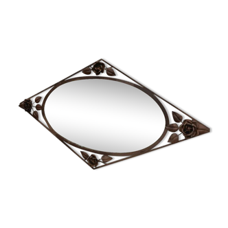 Bevelled wrought iron mirror - 107x58cm