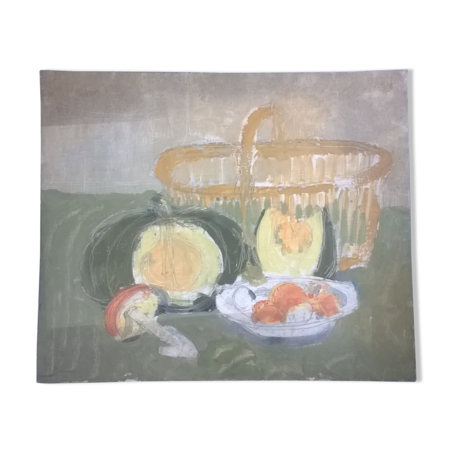 Vintage autumn basket still life