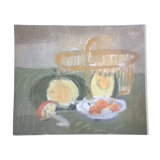 Nature morte panier d'automne vintage