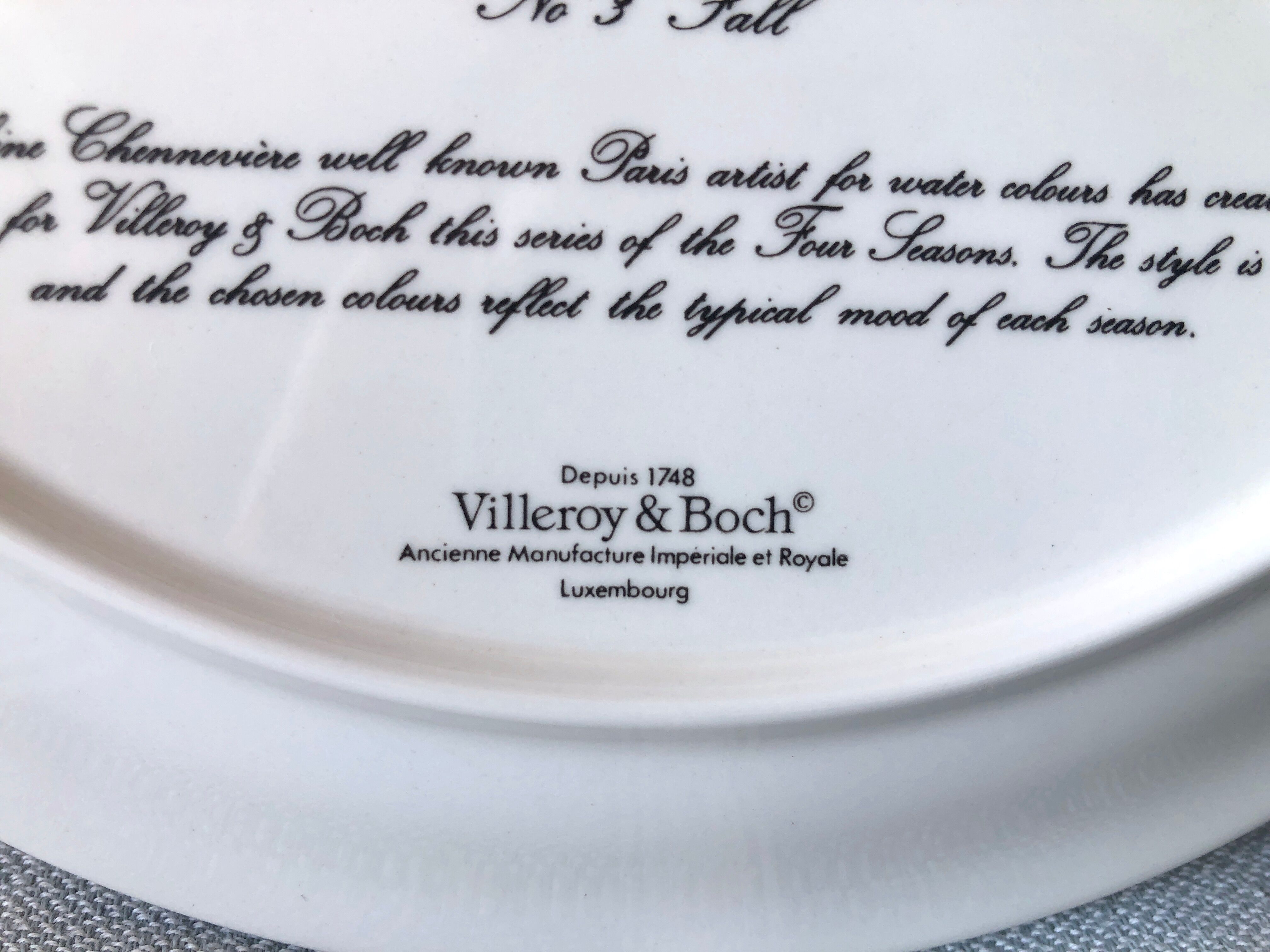 Villeroy et Boch collection plate - Autumn Season - Sabine Chennevière