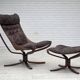 1970s, Norwegian design by Sigurd Ressel, chair "Falcon" with footstool.