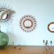 Miroir vintage rond en bois doré 24cm