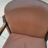 2 vintage Scandinavian Danish teak conference chair armchairs