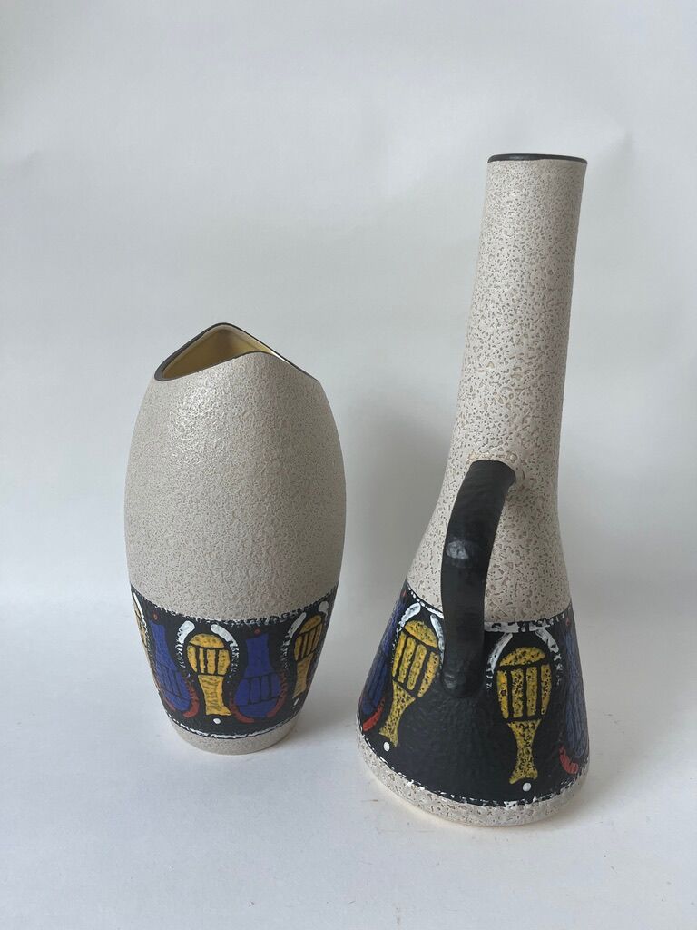 Vase (x2) West Germany Fat Lava Dümler&Breiden 1960