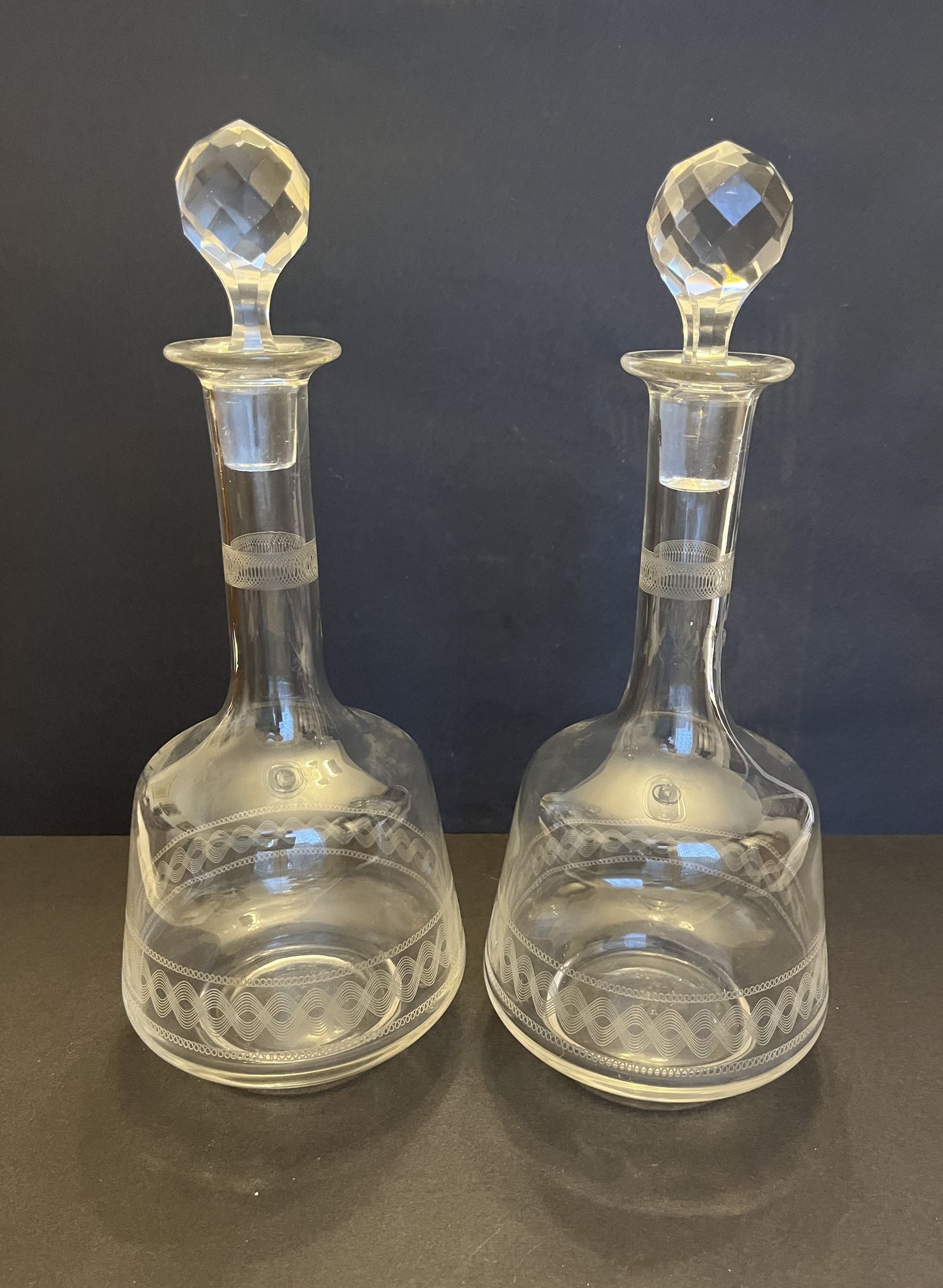 Pair of antique decanters
