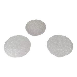 3 plafonniers en verres - blancs