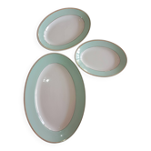 Plat ovale et raviers "Meudon" K&G Lunéville