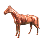 Animal statuette horse in solid brass