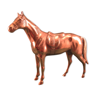 Animal statuette horse in solid brass