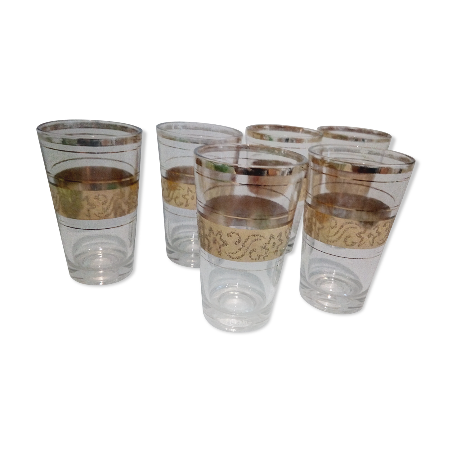 Set of 6 gold aperitif tea glasses - granita