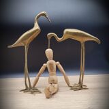 Duo brass herons