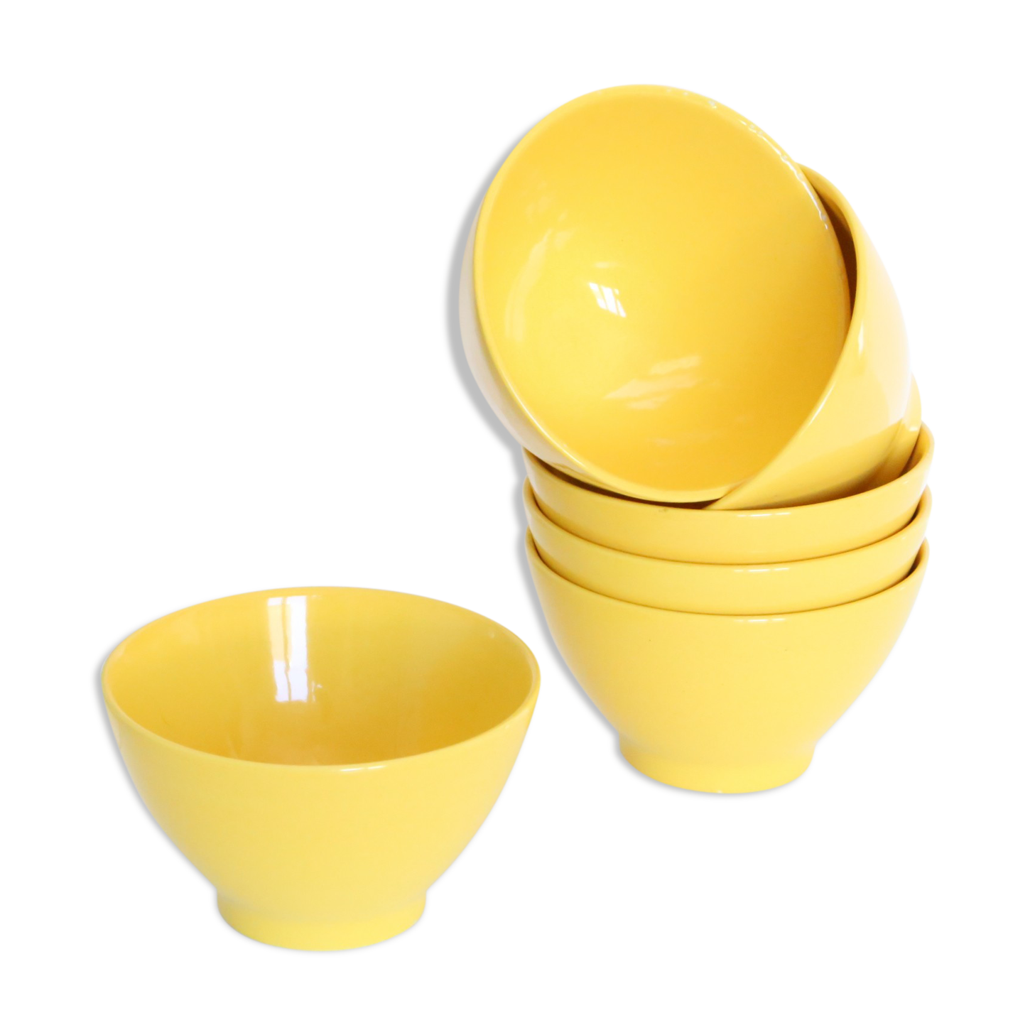 6 yellow bowls Moulin des Loups