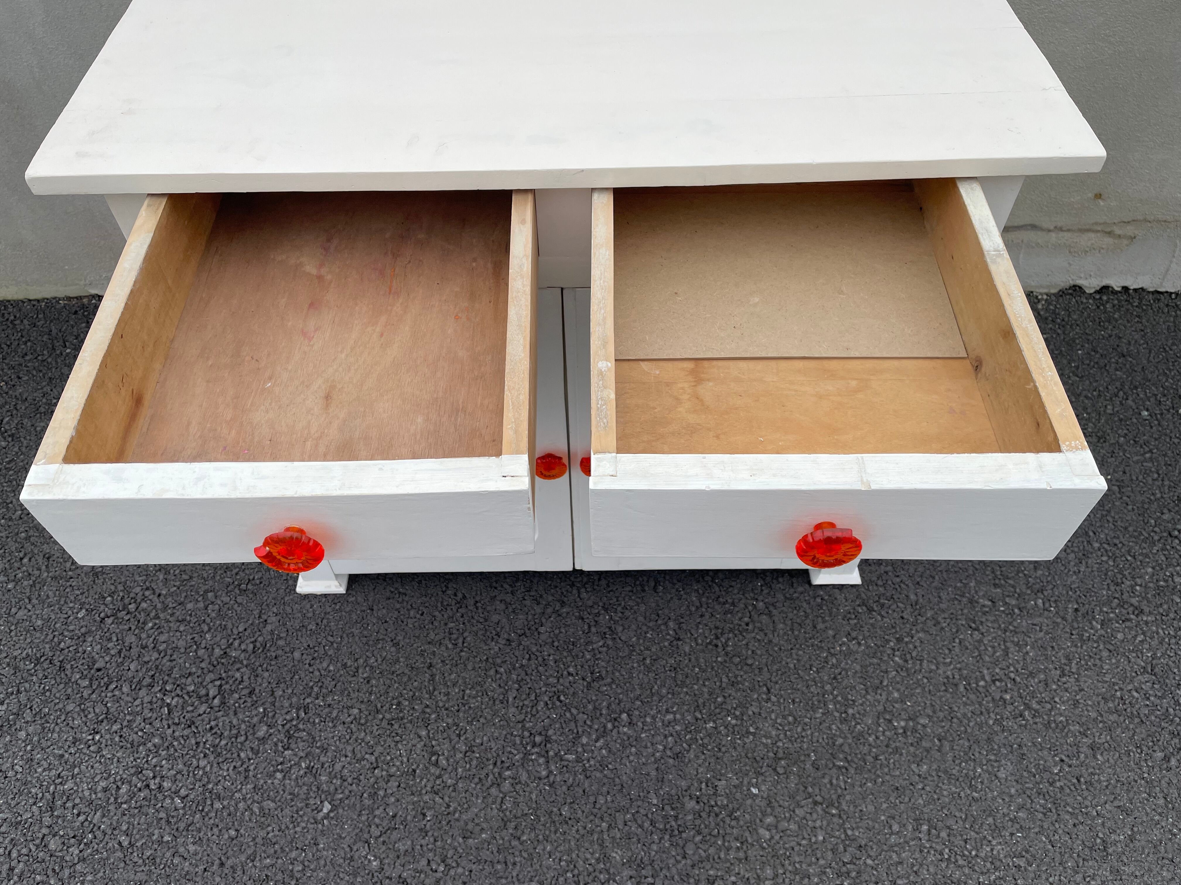 Moulded white sideboard