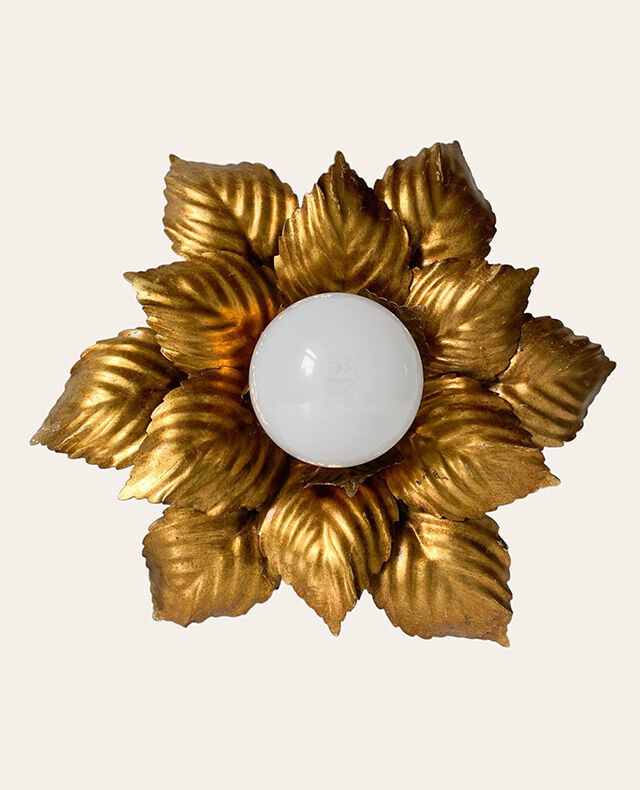 Masca golden metal flower wall lamp