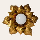 Masca golden metal flower wall lamp