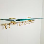 Brass and Glass R14G Wall-Mounted Coat Rack from Peter Ghyczy, 1980s