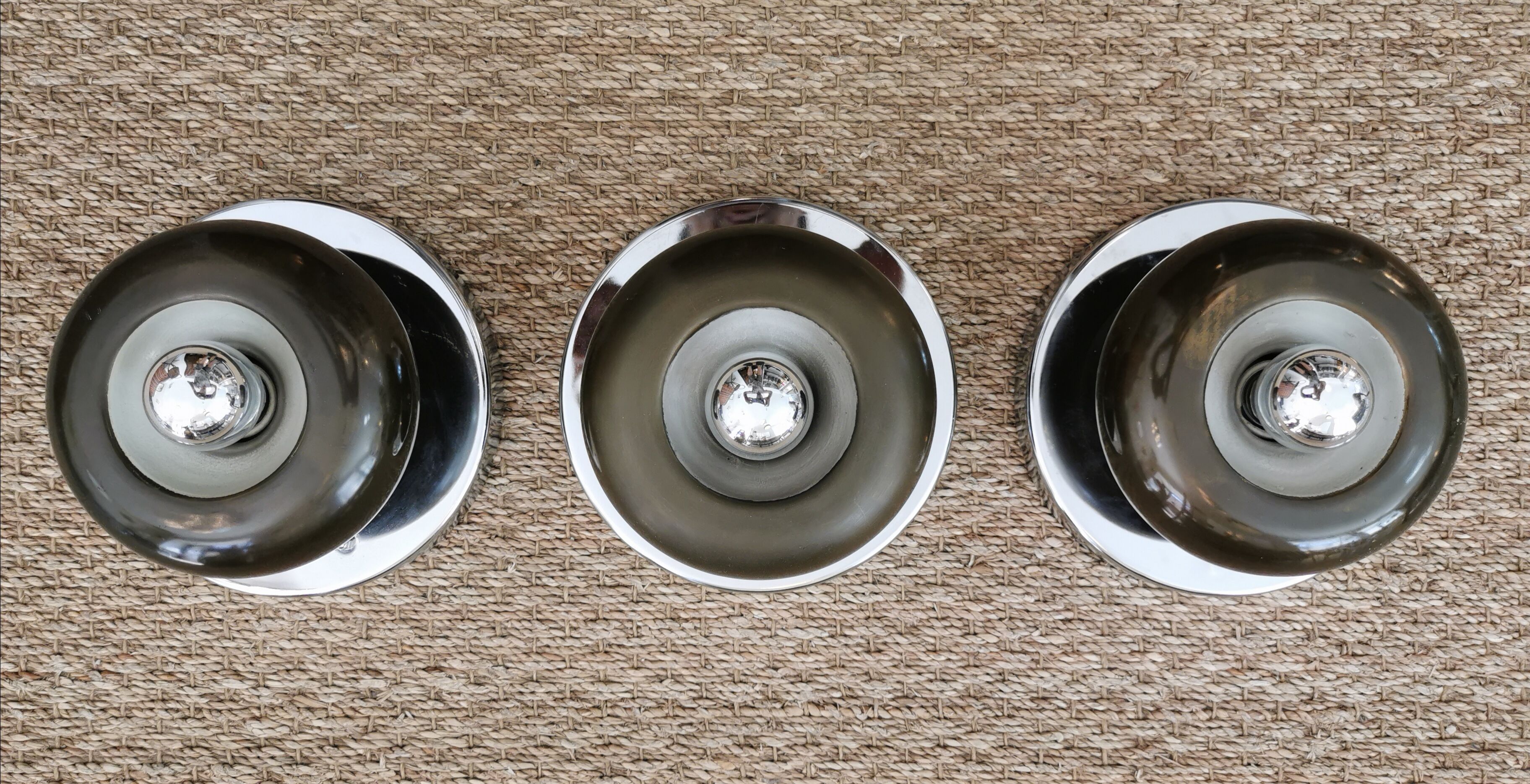 Set of 3 vintage space age sconces 60/70
