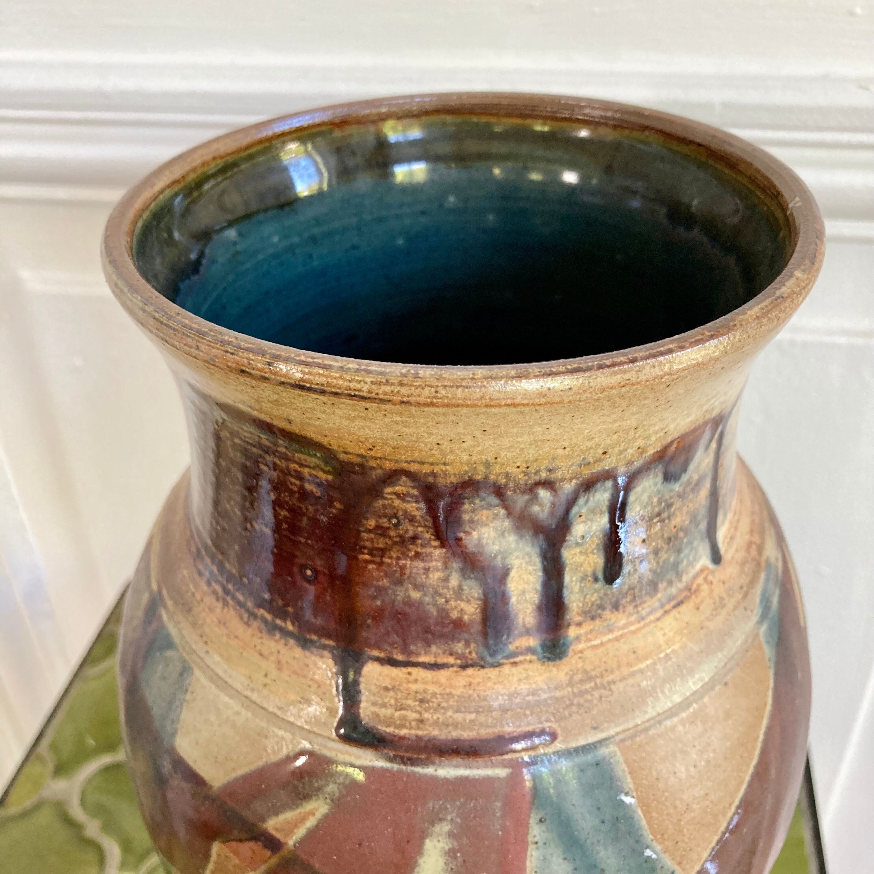 Vase poterie émaillée céramique signée