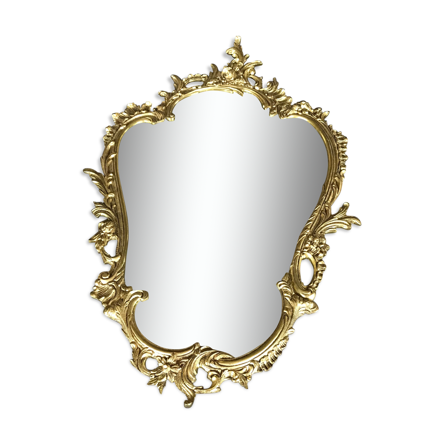 Miroir in bronze gilded style rocaille 68 x 42 cm
