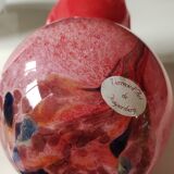 Large Floral Ball Vase/Kaysersberg Art Glassware. Speckled/Volutes