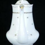 Coffee service in white and gold porcelain Limoges France