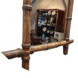 Vintage French Faux Bamboo Mirror, 1930s