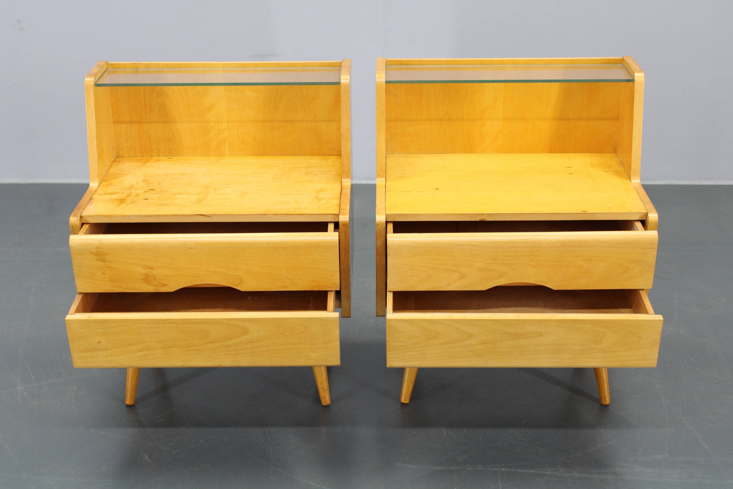 1960s Pair of Night Stands with, Czechoslovakia