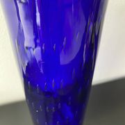 Vintage Scandinavian cobalt blue bubble glass vase from the brand.