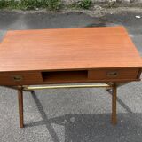 Scandinavian 60s teak desk with 2 drawers.