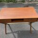 Scandinavian 60s teak desk with 2 drawers.