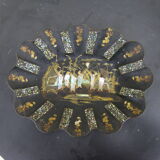 Table basket in boiled cardboard and mother-of-pearl Napoleon iii