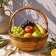 Rattan and brass basket 1970