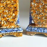 Pair of Art Deco marbled vases