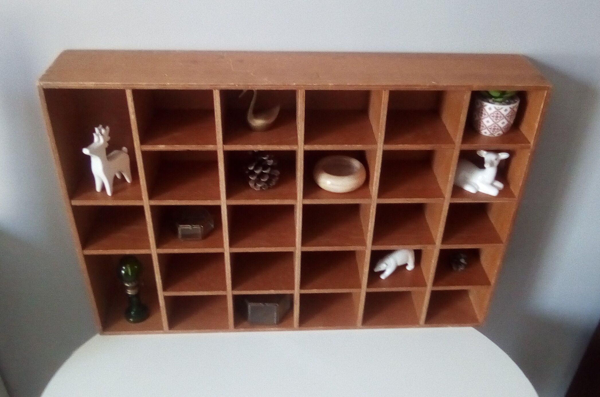 Vintage workshop shelf locker 28 boxes