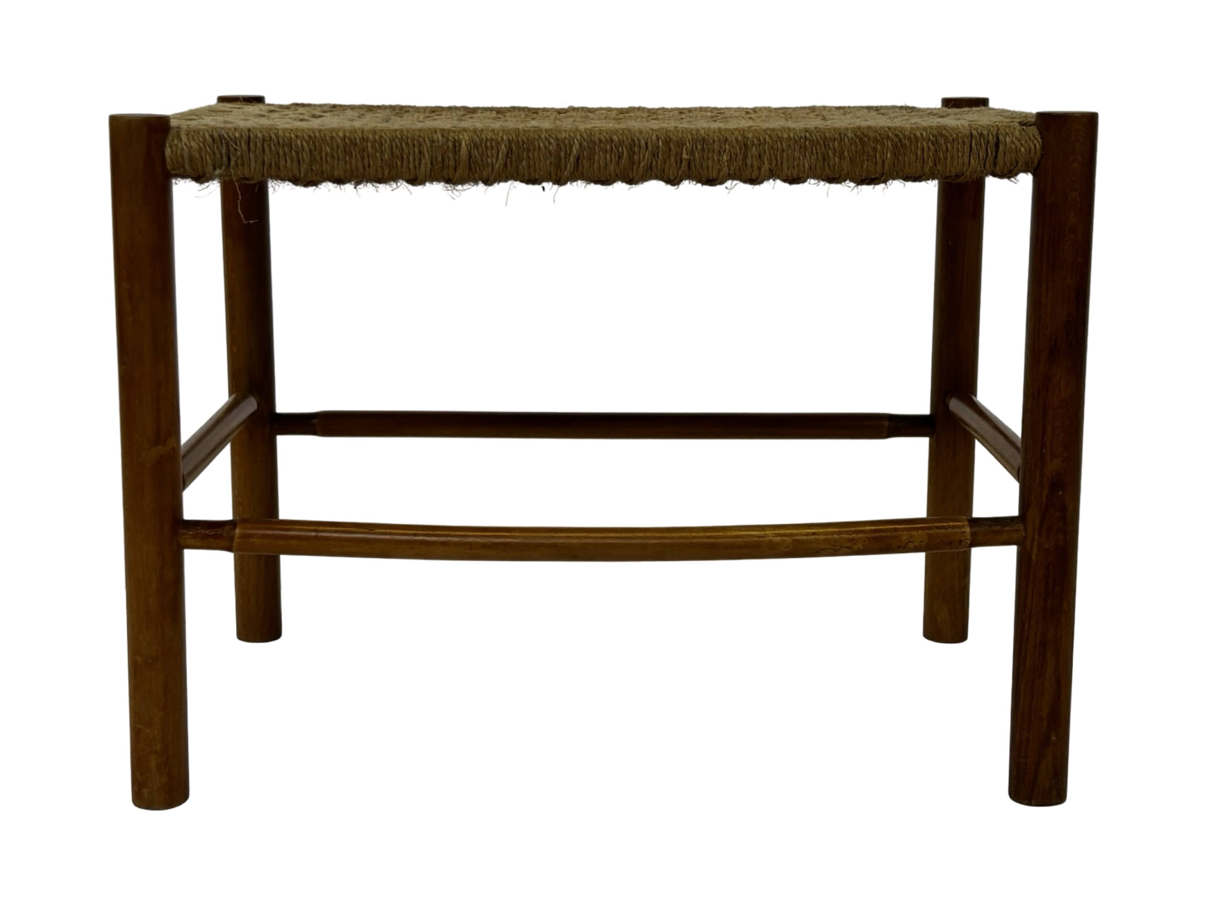 Vintage Stool Danish Papercord Rope small Stool Mid Century