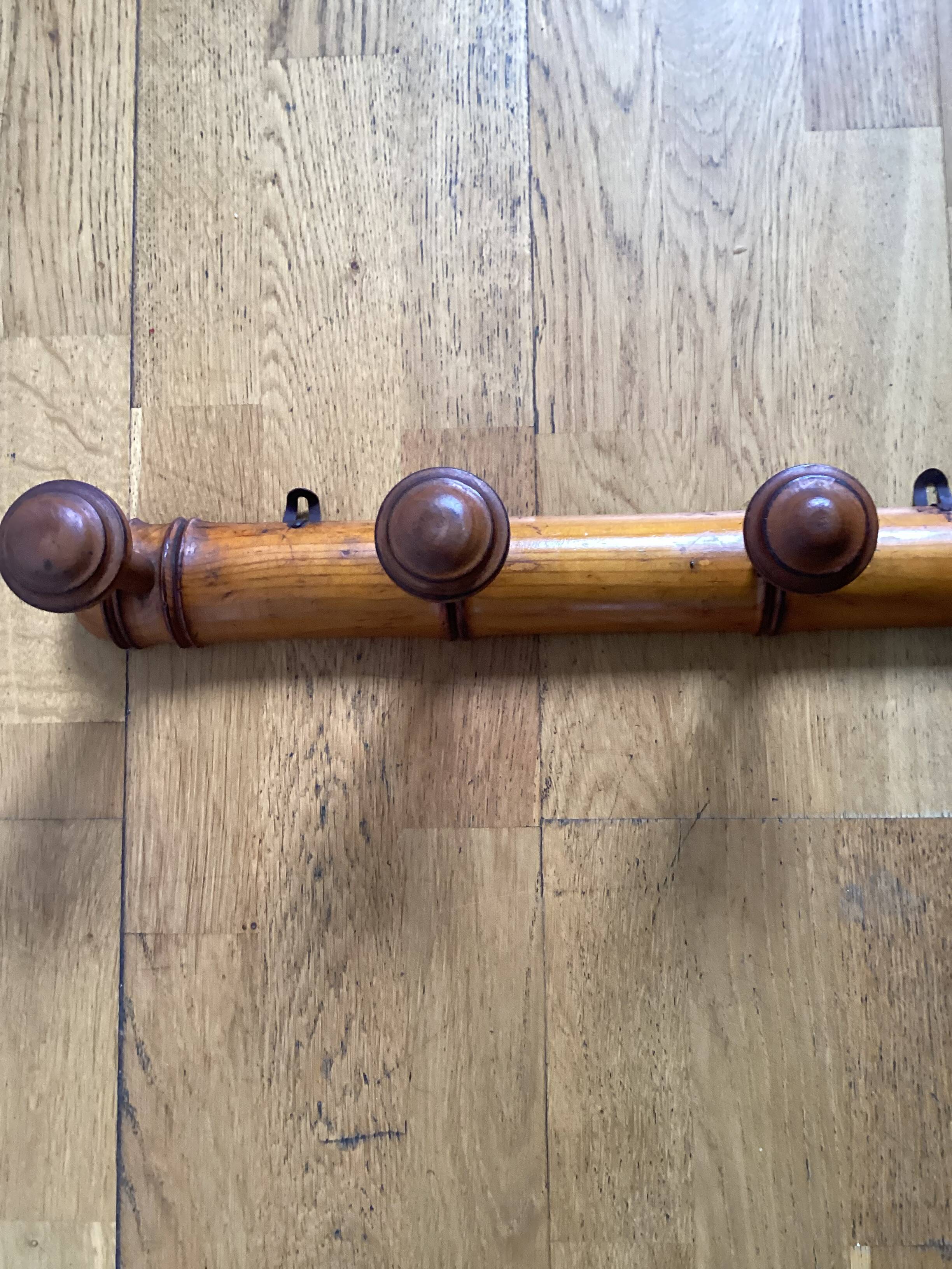 Bamboo wall hook dimensions: height - 6cm - length - 53cm -