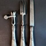 Nécessaire à gigot en métal argenté de style Rocaille