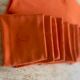 Old tablecloth & its 10 tinted and embroidered napkins "the ML mandarin" orange - cotton - 150x200