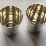 Set of 8 silver-plated metal Art Deco cups
