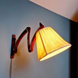 Scandinavian wall lamp scissors in teak, 1960s.