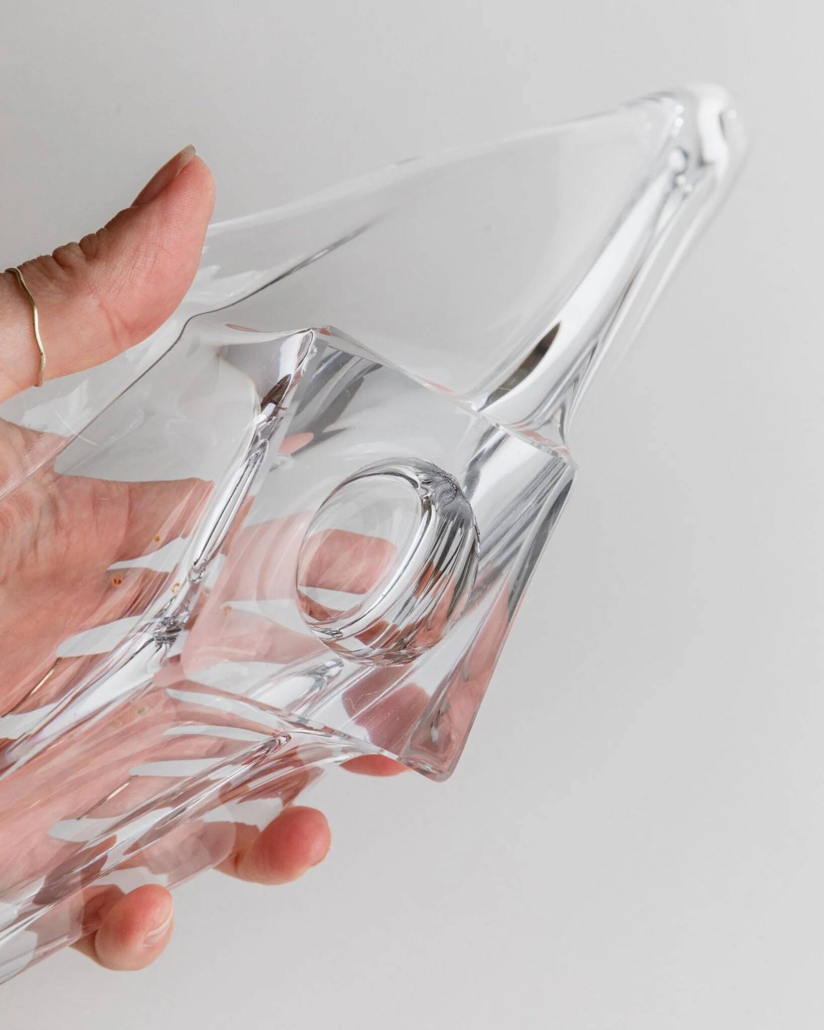 Clear Murano Glass Bowl by Richard Ginori, Heavy Art Glass, 1970s Italian Mid-Century Design