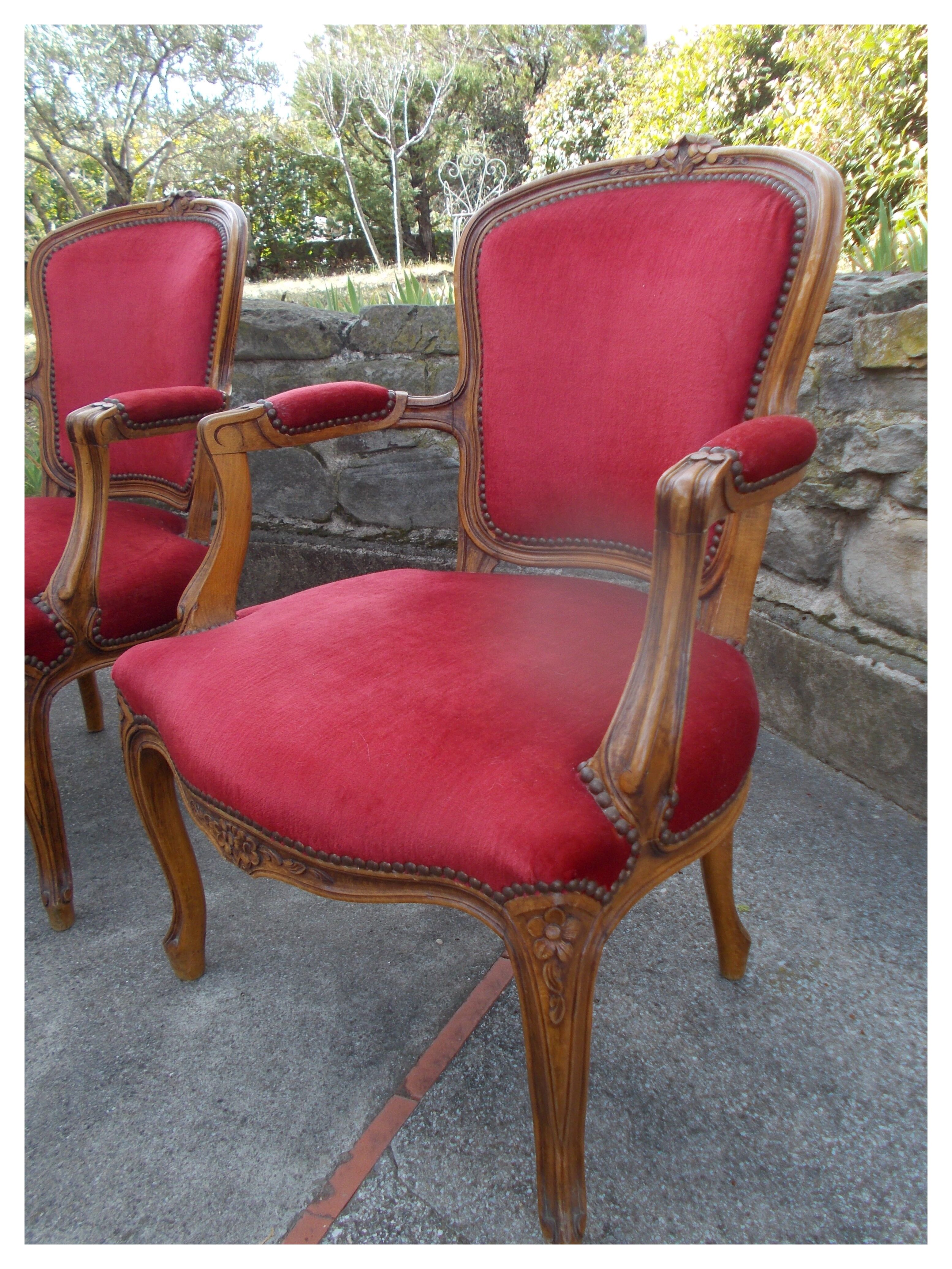 Pair of Louis XV style armchairs