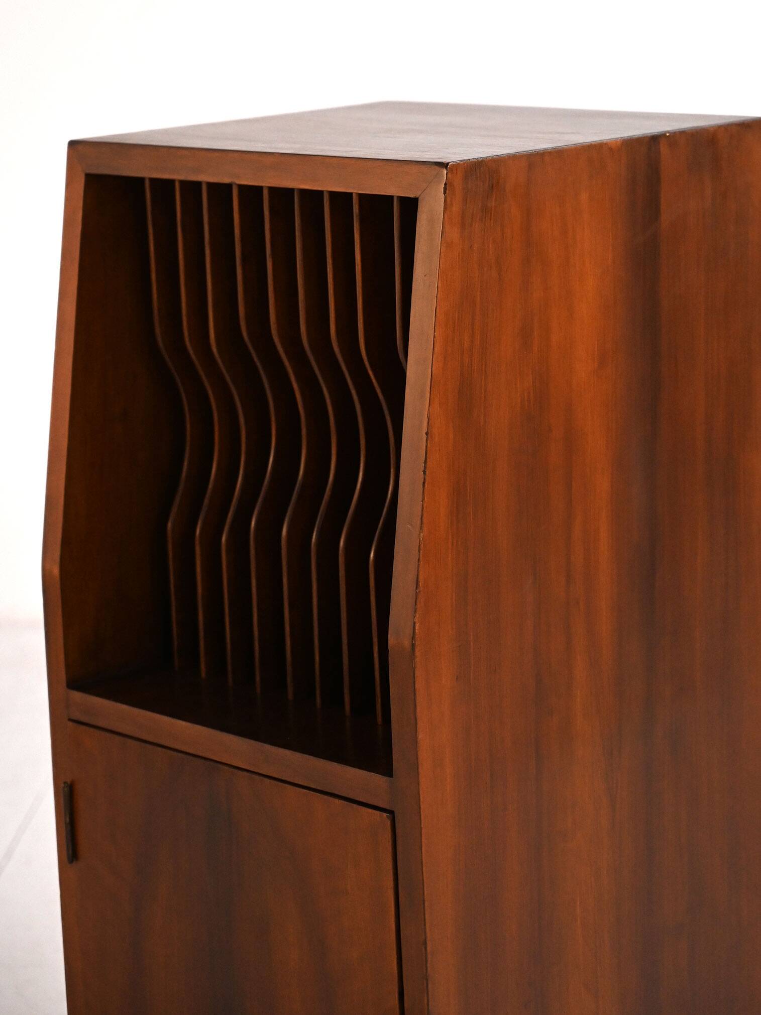 Cabinet with vinyl storage compartment