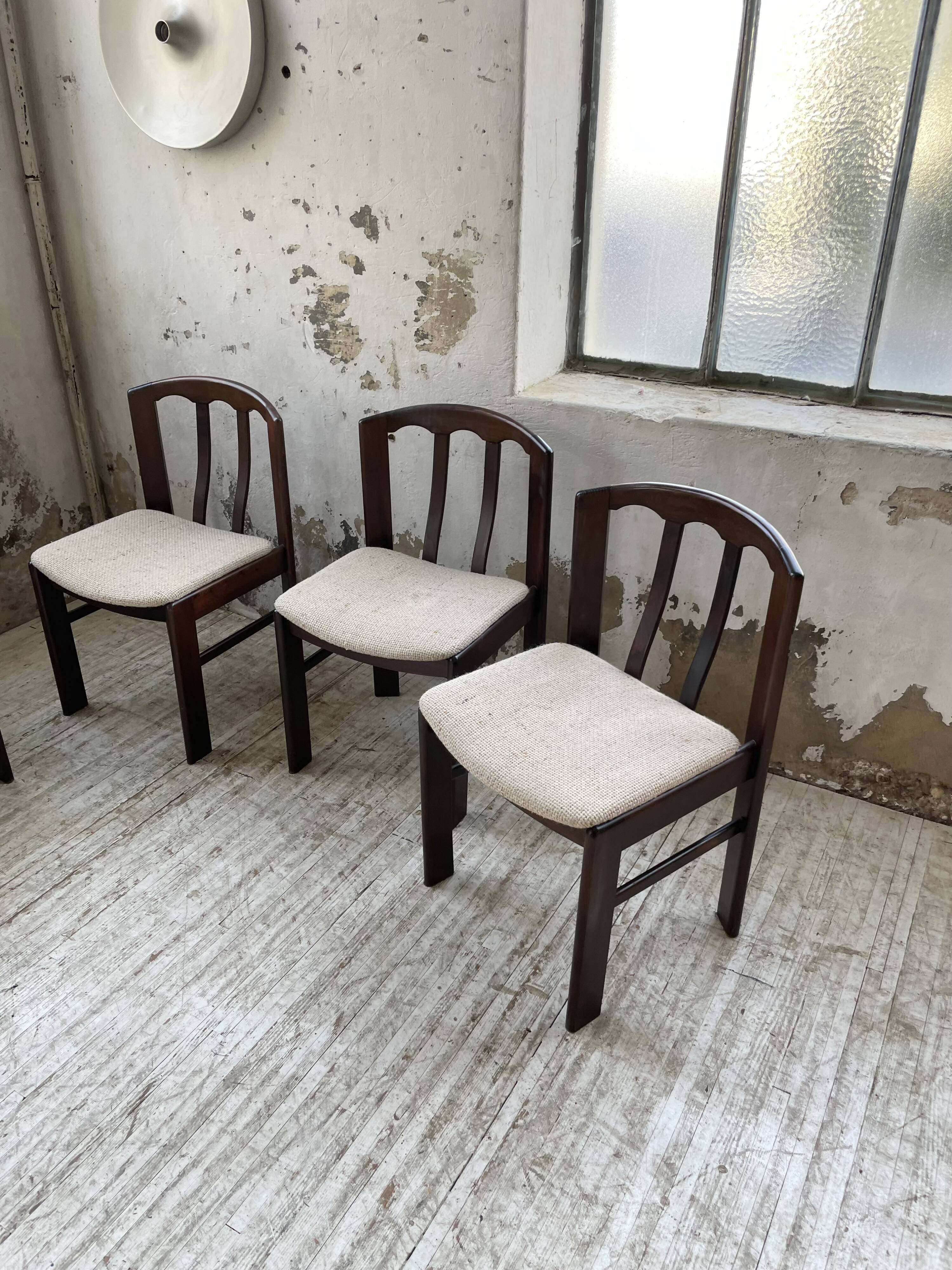 4 Scandinavian mahogany chairs