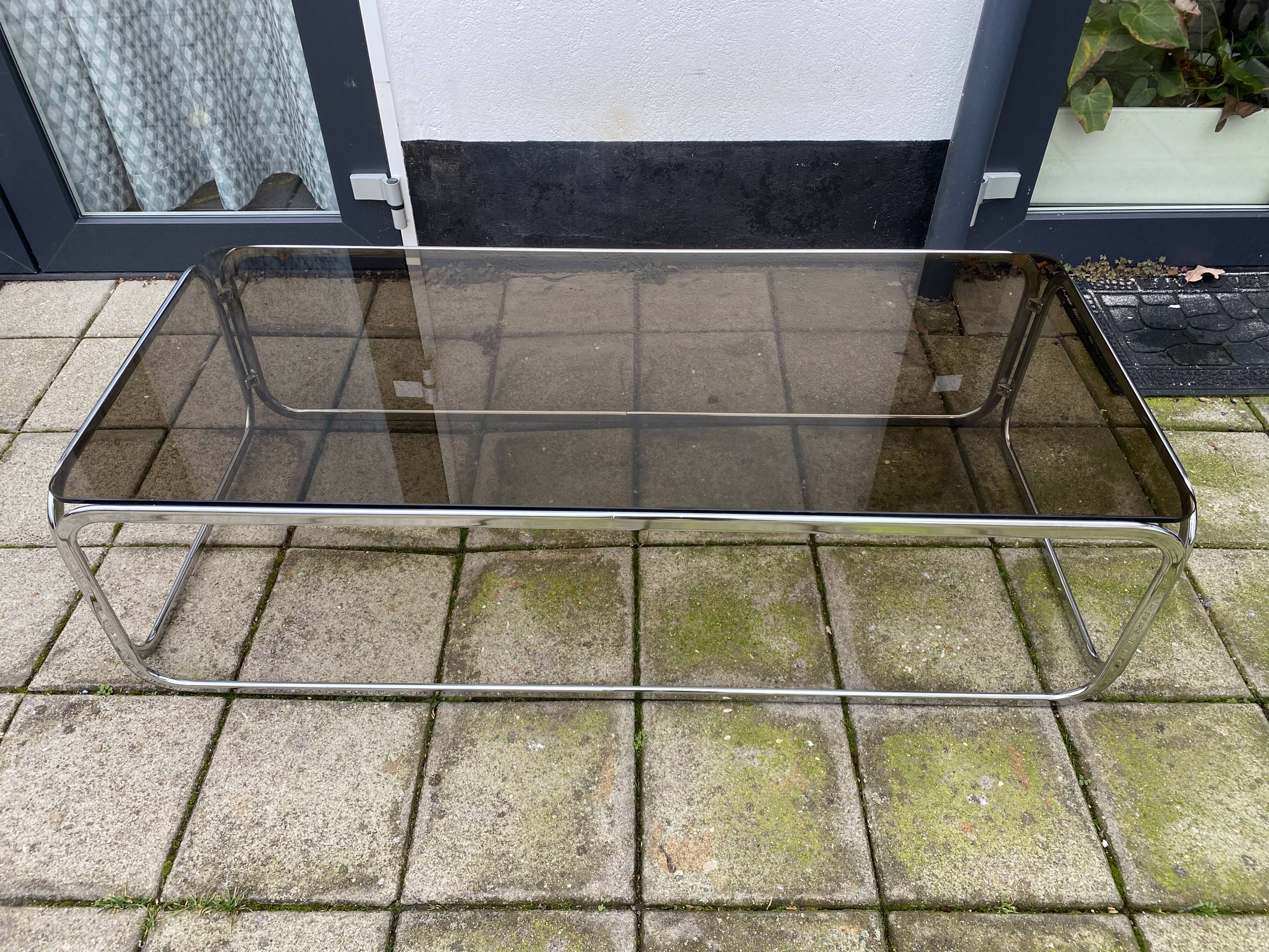 1970’s Chrome and Smoked Glass Salon table