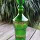Green glass decanter