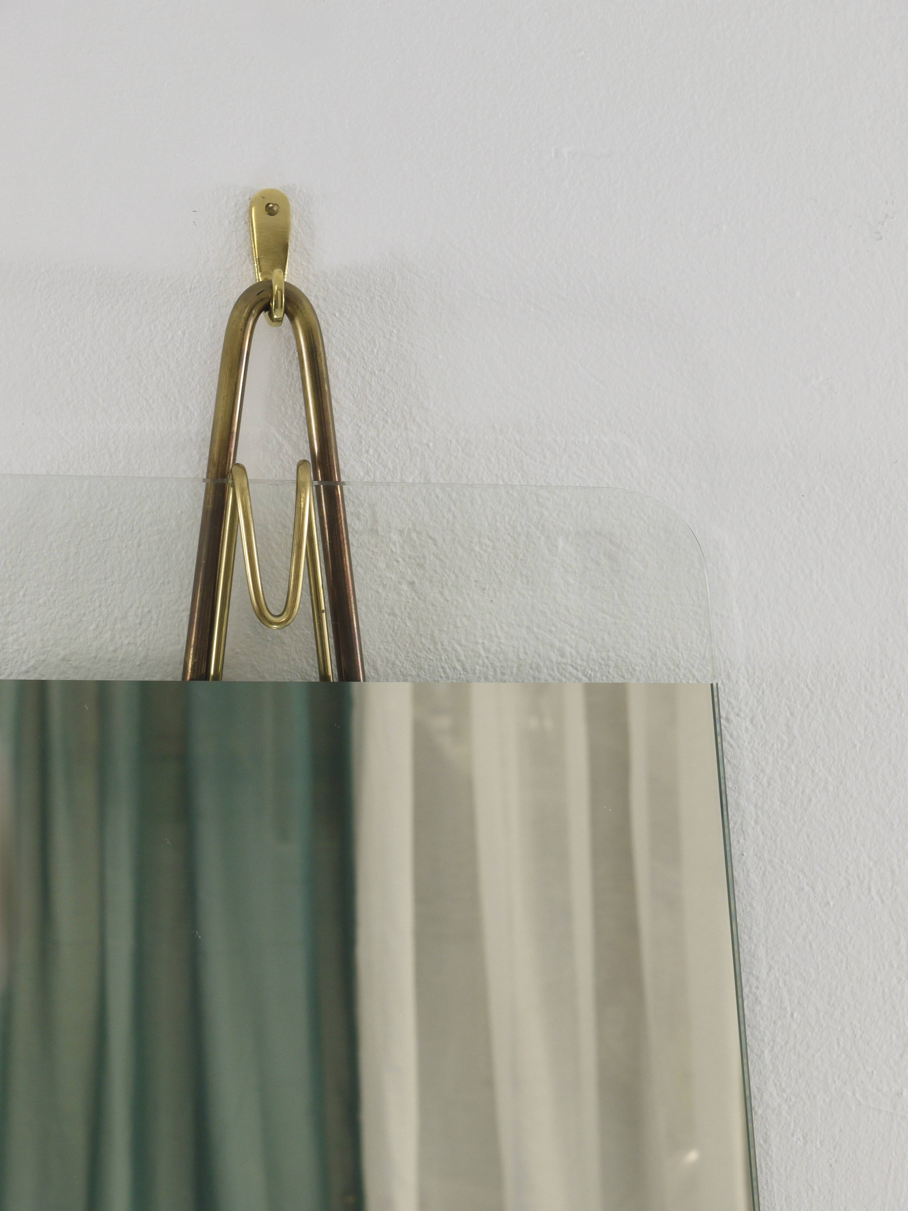 Carl Aubock Vienna Rare Brass Wall Mirror No. 38, Austria, 1950s