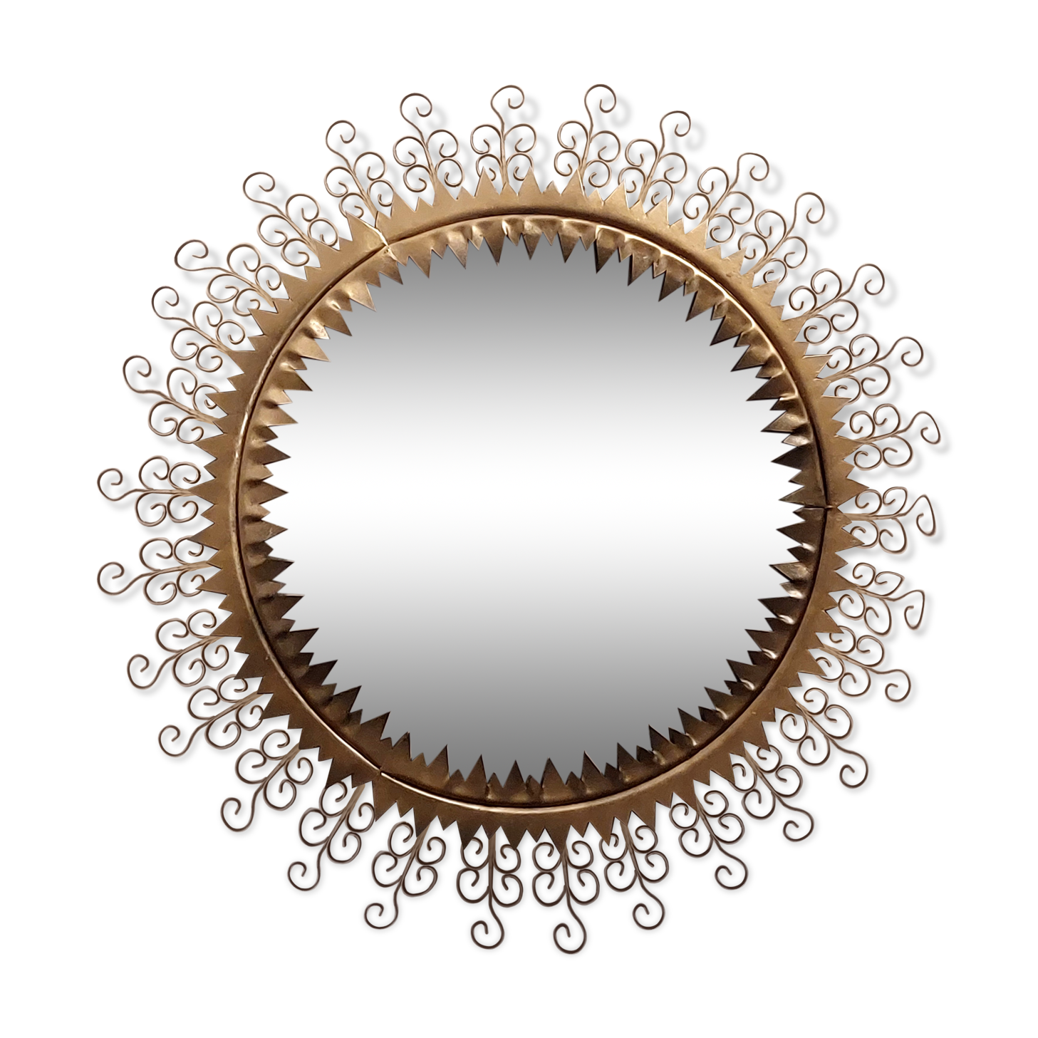 Golden wrought iron Chaty mirror 1960